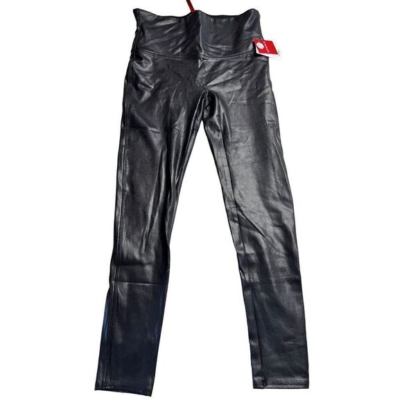 Spanx Women's Faux Leather Leggings In Black Size Medium - Picture 2 of 7